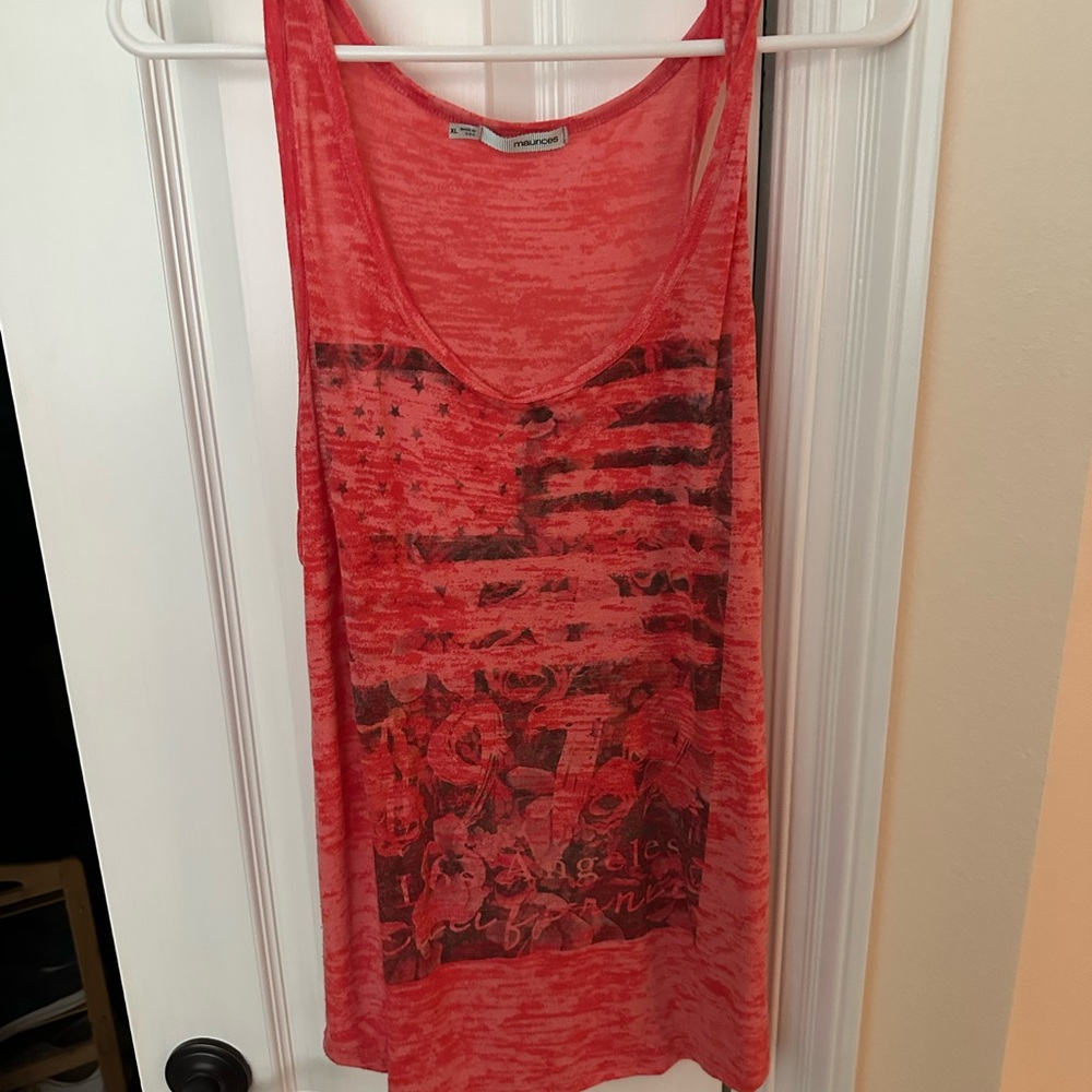 Women's Red American Flag Tank Top